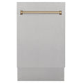 ZLINE Autograph 18" DuraSnow Dishwasher, Bronze Handle DWVZ-SN-18-CB