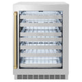 ZLINE Autograph 24 in. Dual Zone 44 Bottle Wine Cooler With Stainless Steel Glass Door And Champagne Bronze Handle RWDOZ-GS-24-CB