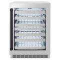 ZLINE Autograph 24 in. Dual Zone 44 Bottle Wine Cooler With Stainless Steel Glass Door And Matte Black Handle RWDOZ-GS-24-MB