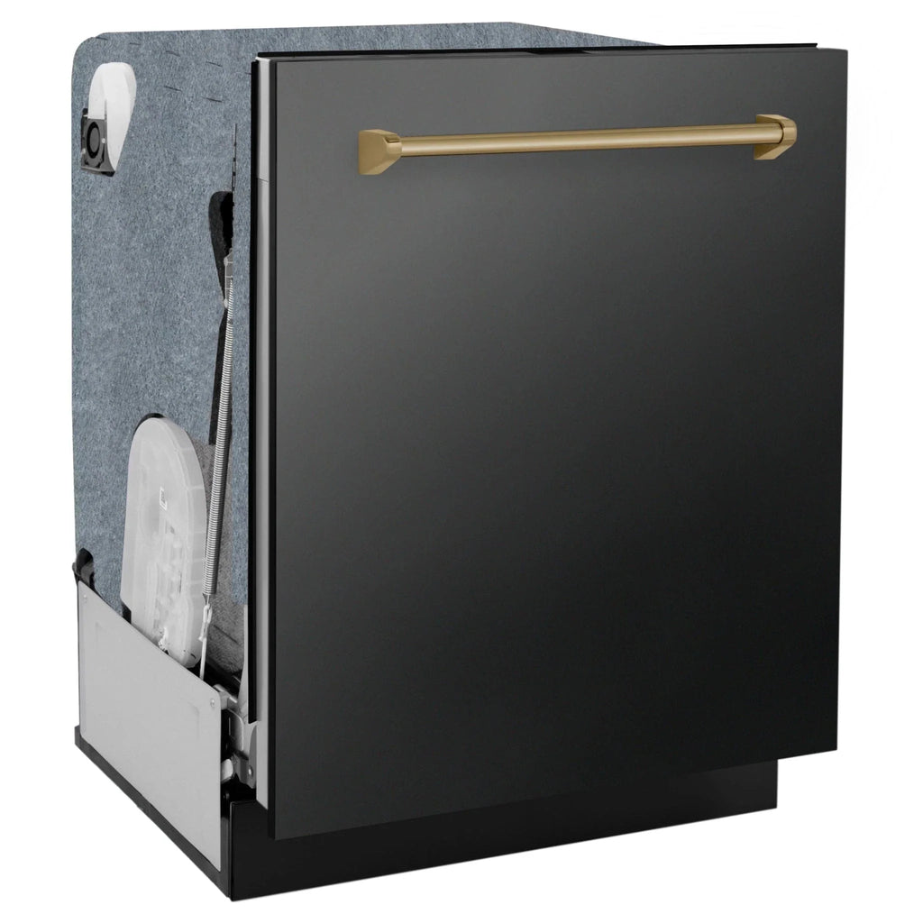 ZLINE Autograph Edition 24" Dishwasher Black Stainless, DWMTZ-BS-24-CB