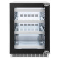 ZLINE Autograph Edition 24 in. Touchstone 151 Can Beverage Fridge With Panel Ready Glass Door And Matte Black Handle RBSPOZ-24-MB