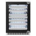ZLINE Autograph Edition 24 in. Touchstone Dual Zone 44 Bottle Wine Cooler With Panel Ready Glass Door And Matte Black Handle RWDPOZ-24-MB