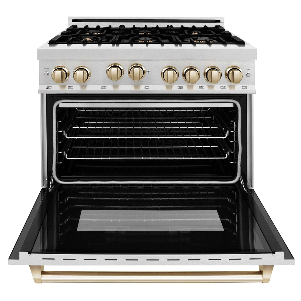 ZLINE Autograph Edition 36" Dual Fuel Range, Gold Accents, RAZ-36-G