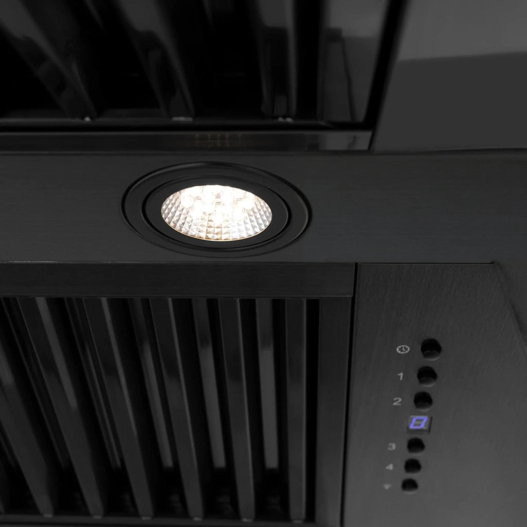 ZLINE Black Stainless Steel Range Hood with Black Stainless Steel Handle - BS655-48-BS