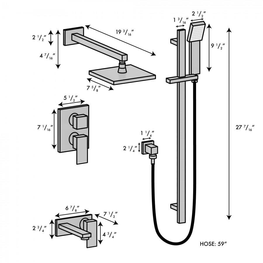 ZLINE Bliss Shower System in Polished Gold, BLS-SHS-PG