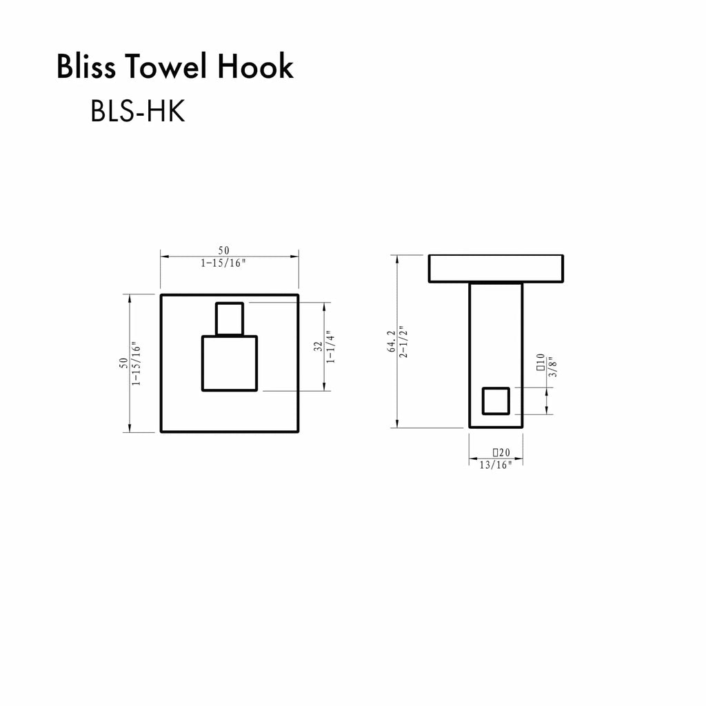 ZLINE Bliss Towel Hook BLS-HK-BN