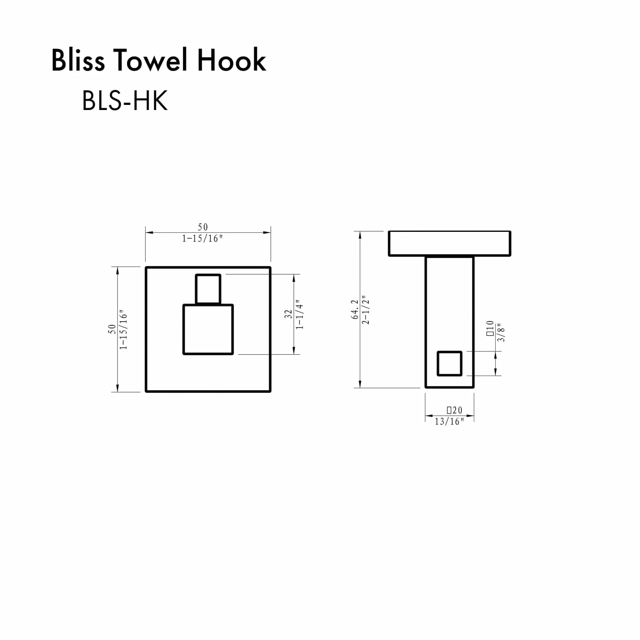 ZLINE Bliss Towel Hook BLS-HK-PG