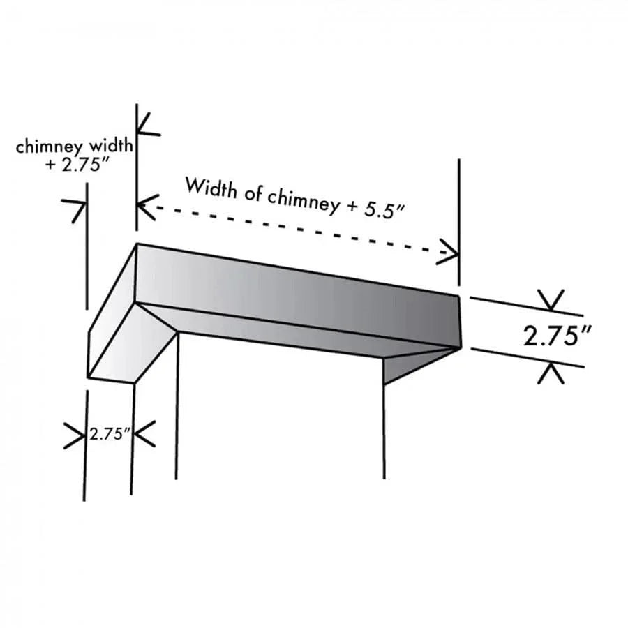 ZLINE Crown Molding #6 for Wall Range Hood, CM6-KB/KL2/KL3