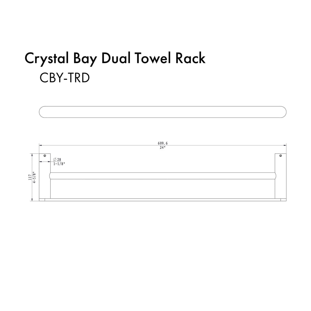ZLINE Crystal Bay Double Towel Rail CBY-TRD-MB