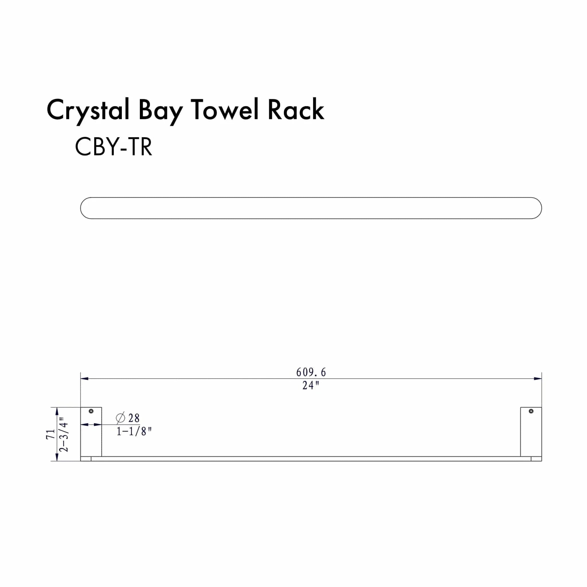 ZLINE Crystal Bay Towel Rail CBY-TR-MB