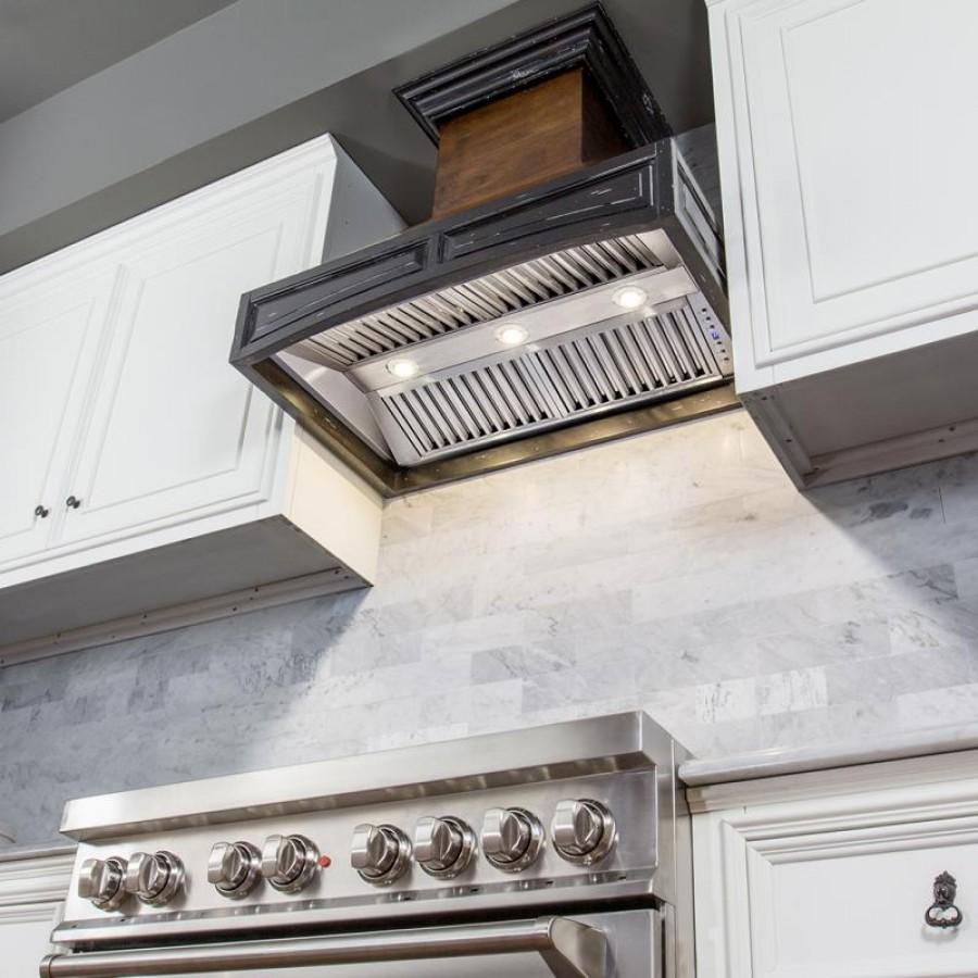 ZLINE 42"  Wooden Wall Mount Range Hood, Antigua and Walnut, 321AR-RD-42