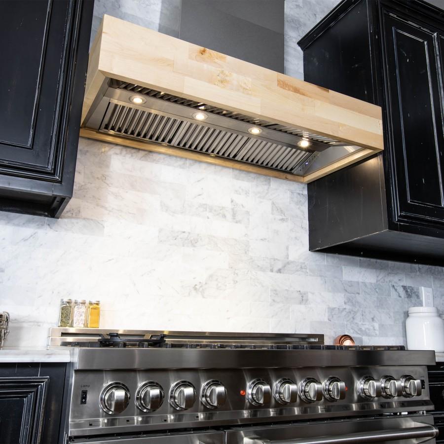 ZLINE 30" Wooden Wall Range Hood, Butcher Block, 681M-RS-30-400