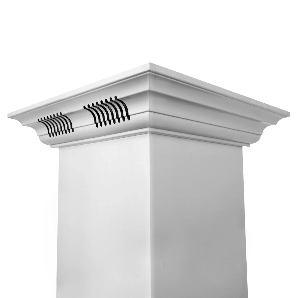 ZLINE Ducted Vent Island Mount Range Hood in Stainless Steel with Built-in ZLINE CrownSound Bluetooth Speakers GL1iCRN-BT-30