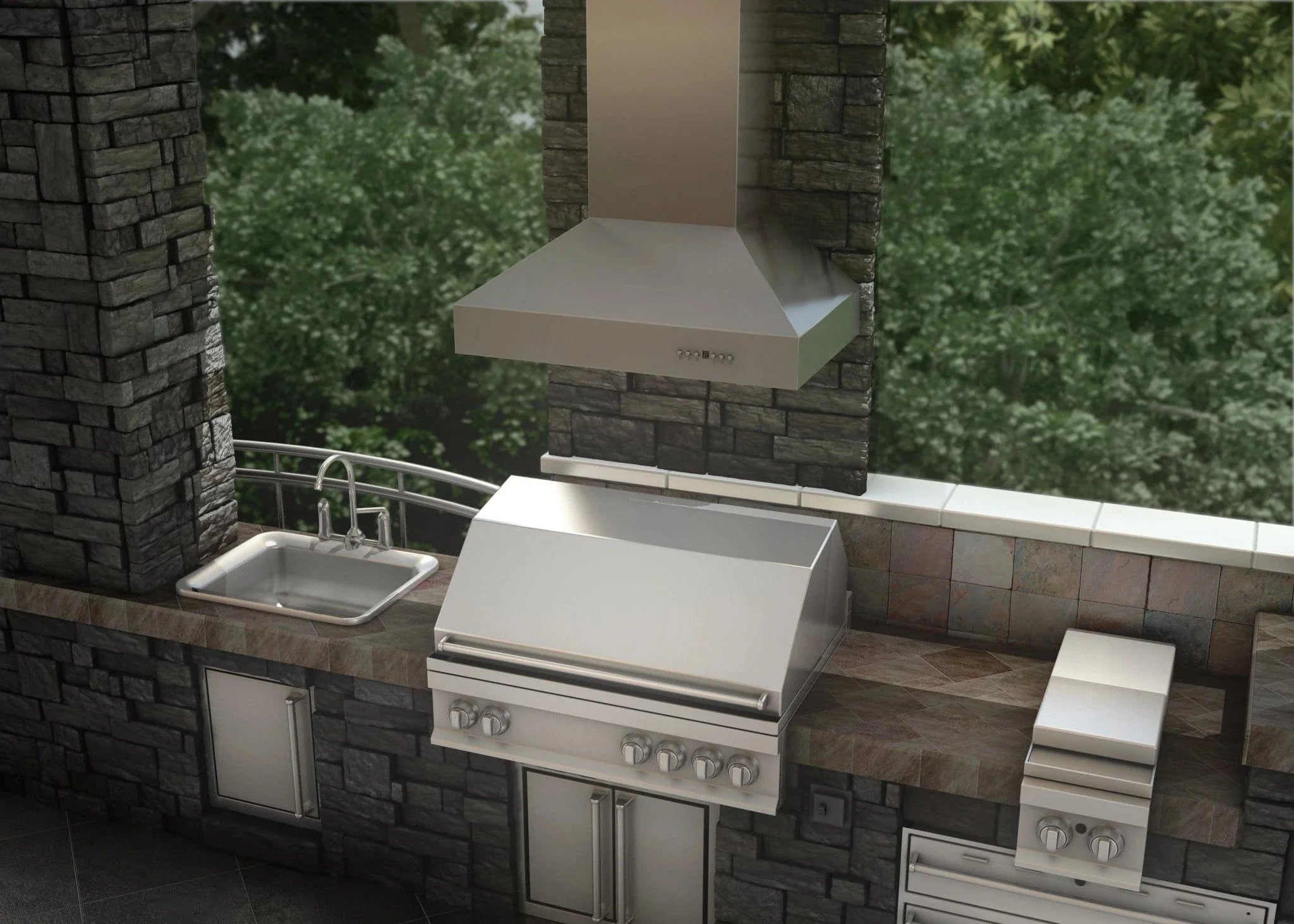 ZLINE Ducted Wall Mount Range Hood in Outdoor Approved Stainless Steel 697-304-30