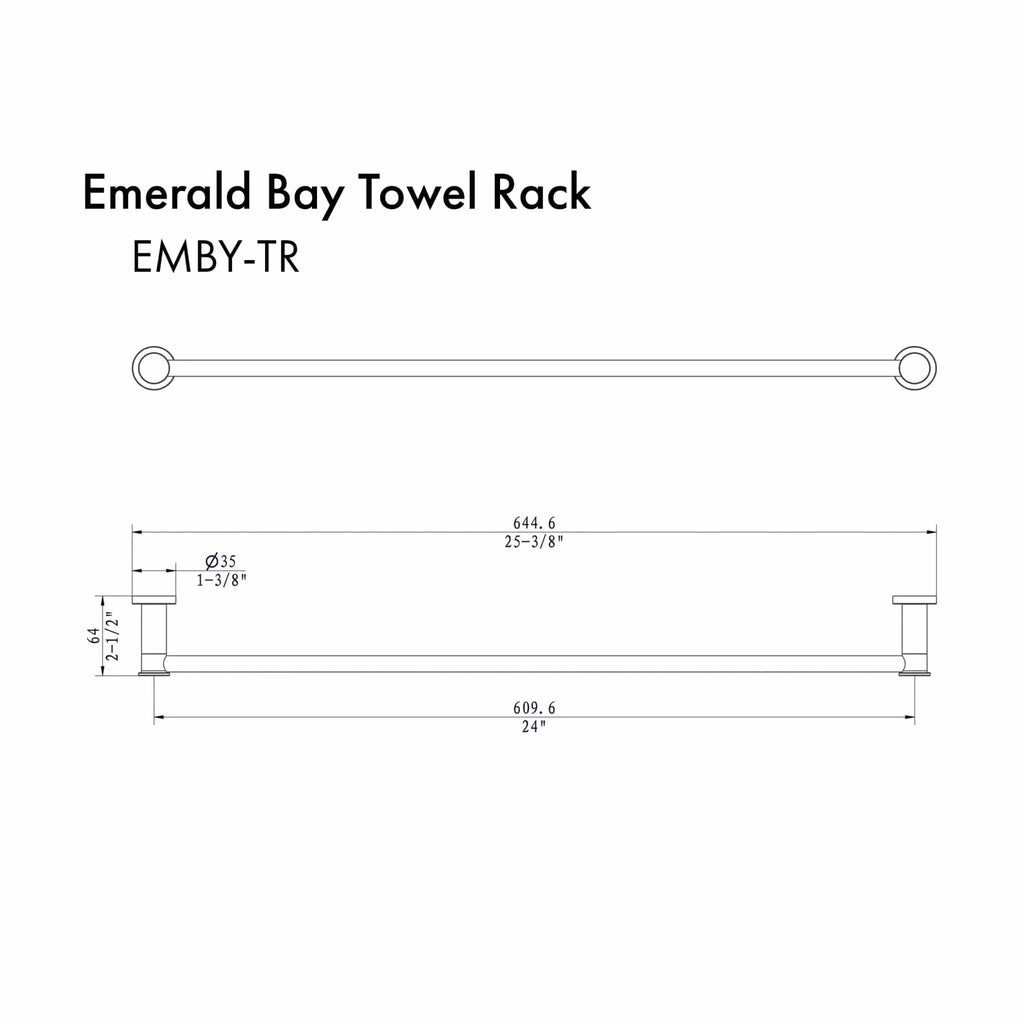 ZLINE Emerald Bay Towel Rail EMBY-TR-PG