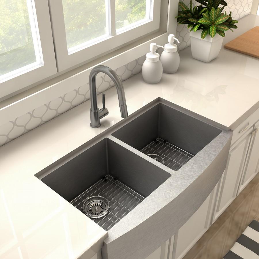 ZLINE Gemini Kitchen Faucet in Gun Metal, GEM-KF-GM
