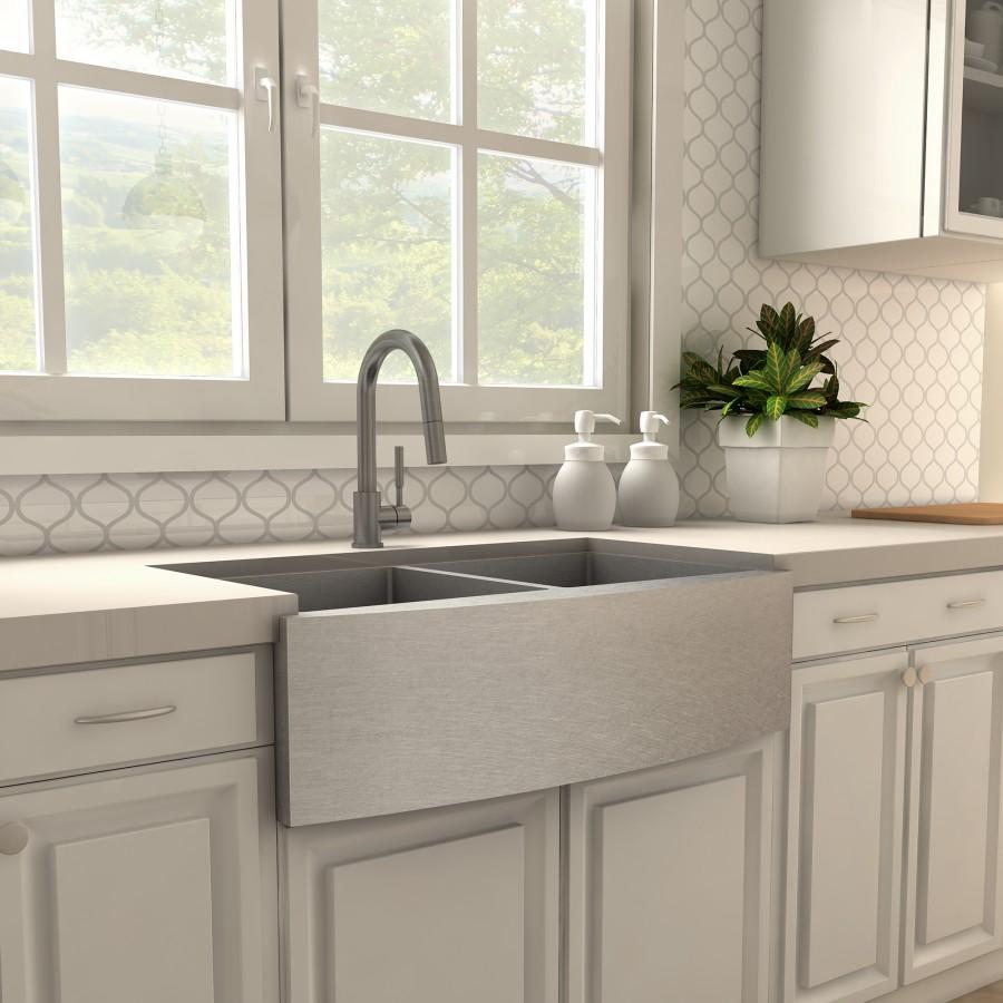 ZLINE Gemini Kitchen Faucet in Gun Metal, GEM-KF-GM