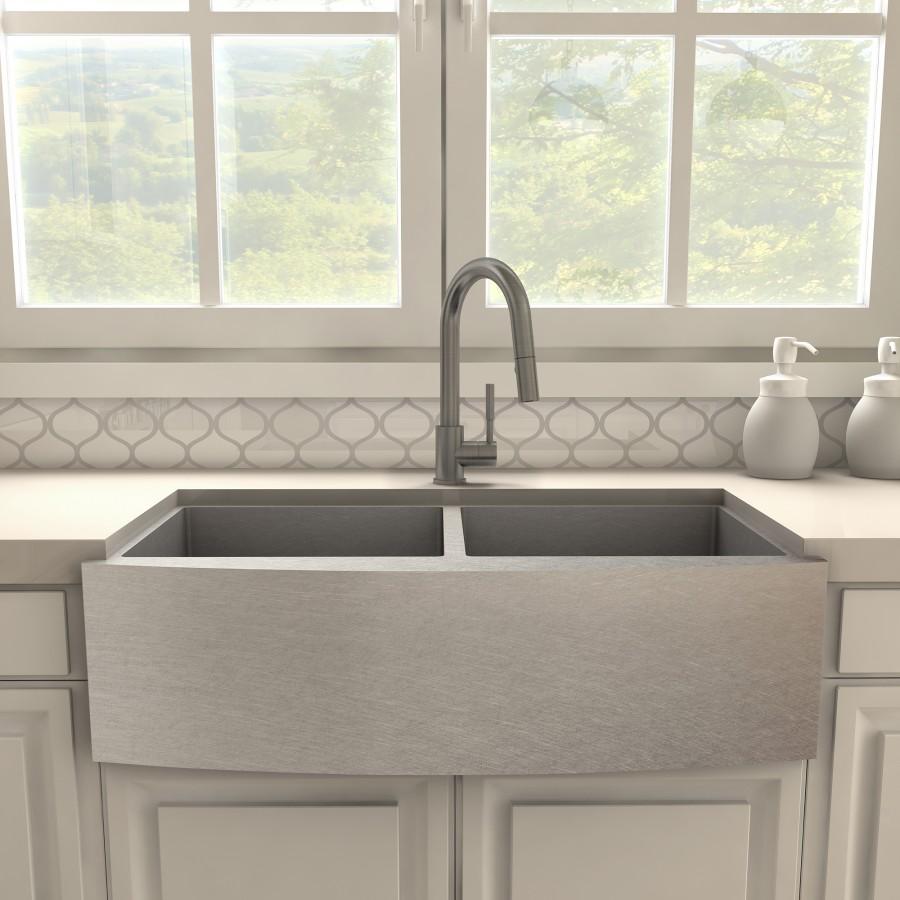 ZLINE Gemini Kitchen Faucet in Gun Metal, GEM-KF-GM