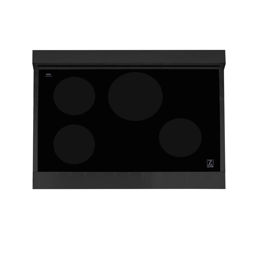 ZLINE Induction Range with a 4 Element Stove and Electric Oven in Black Stainless Steel RAIND-BS-36