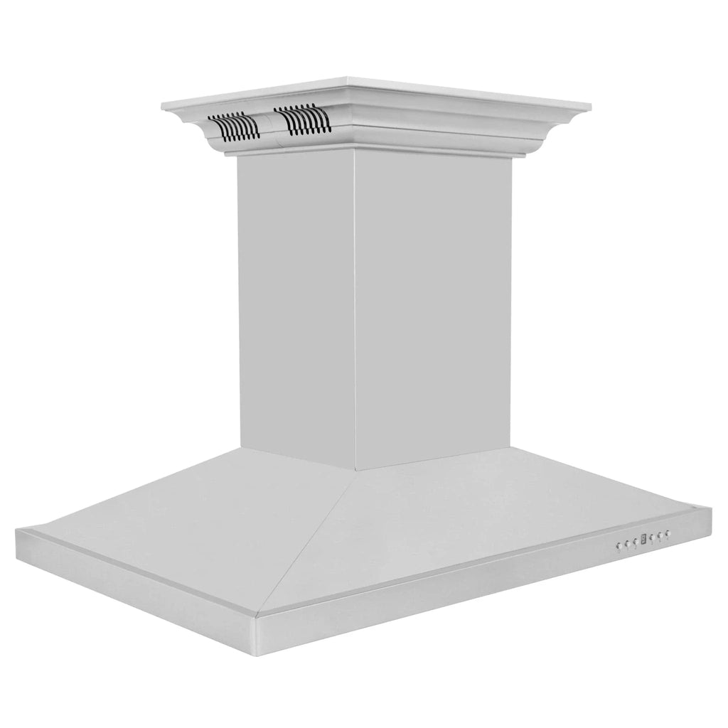 Zline Island Mount Range Hood in Stainless Steel with Built-in ZLINE CrownSound™ Bluetooth Speakers GL2iCRN-BT-48