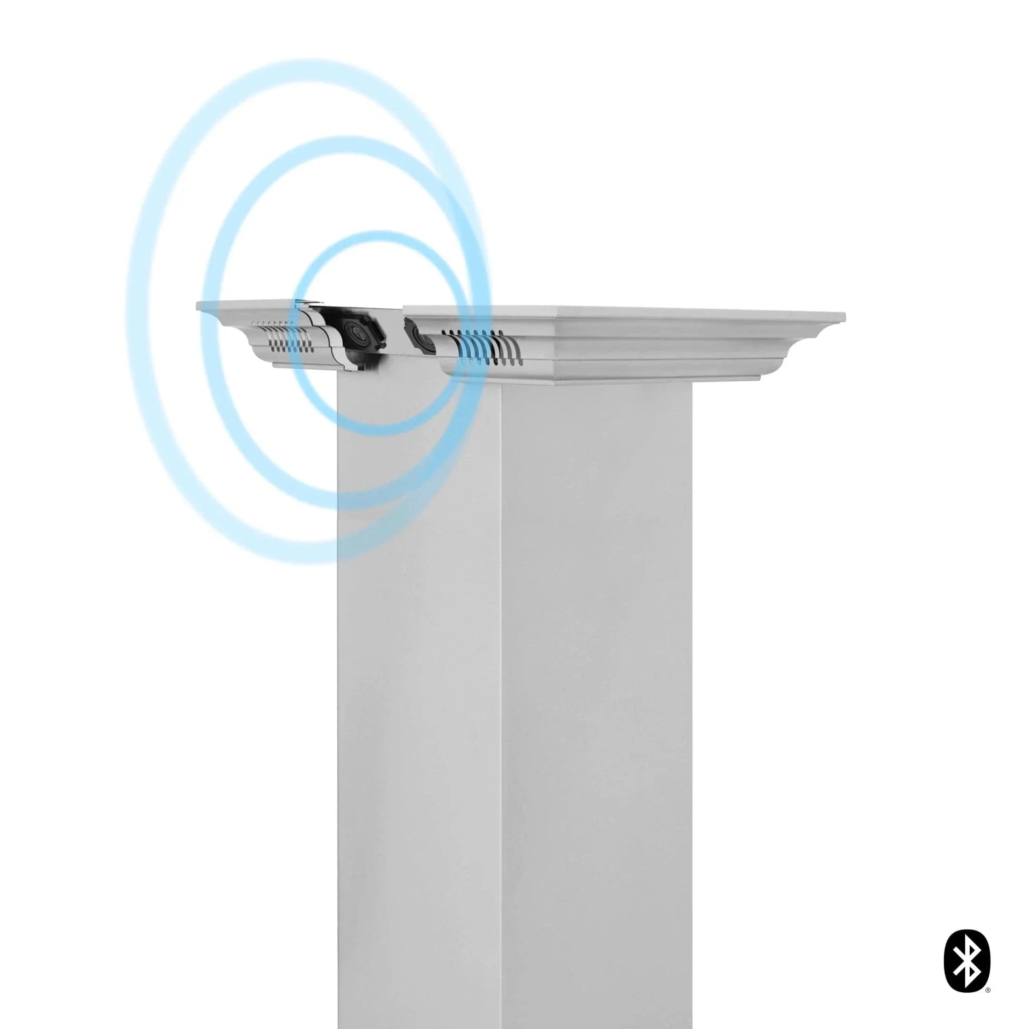 Zline Island Mount Range Hood in Stainless Steel with Built-in ZLINE CrownSound™ Bluetooth Speakers GL2iCRN-BT-48