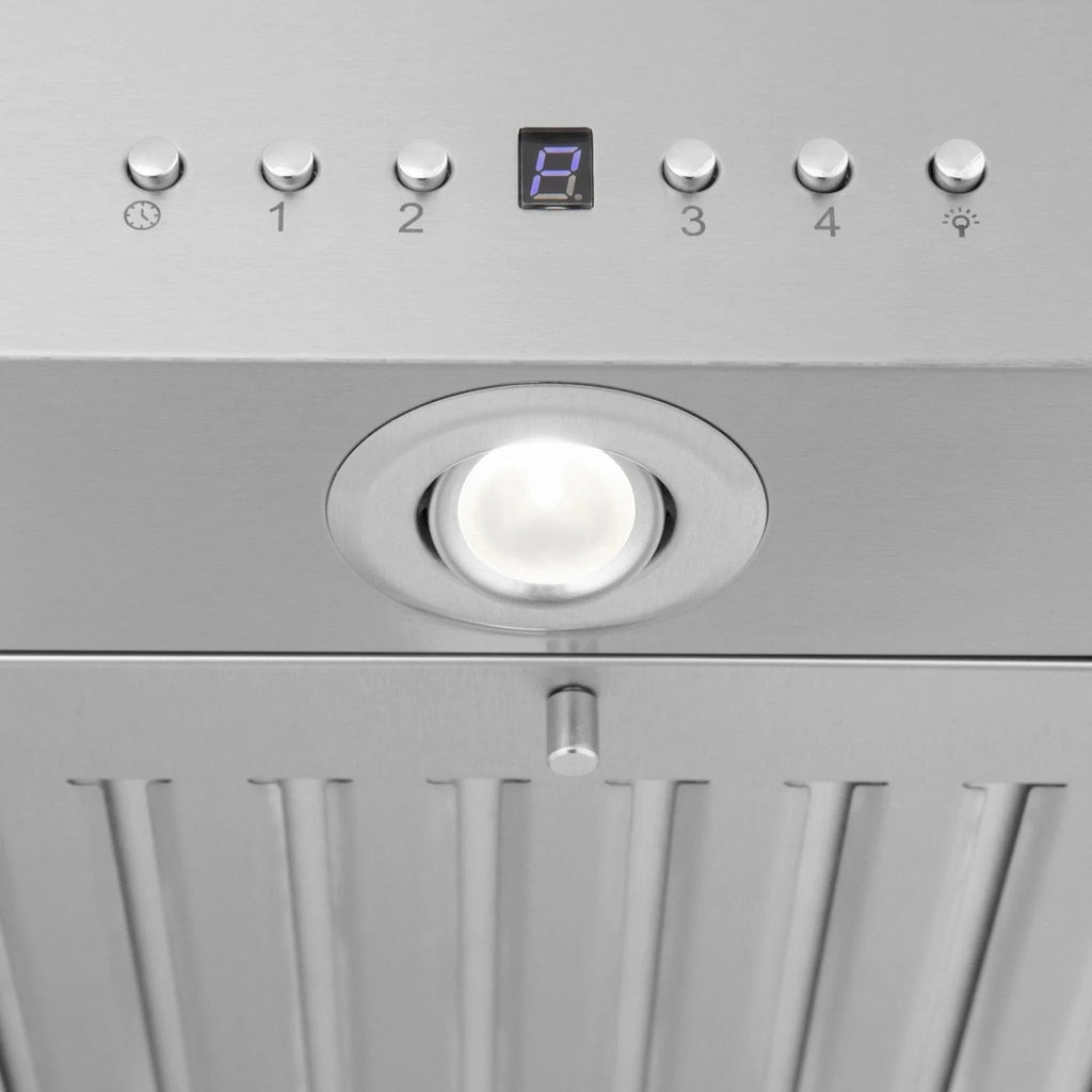 Zline Island Mount Range Hood in Stainless Steel with Built-in ZLINE CrownSound™ Bluetooth Speakers KE2iCRN-BT