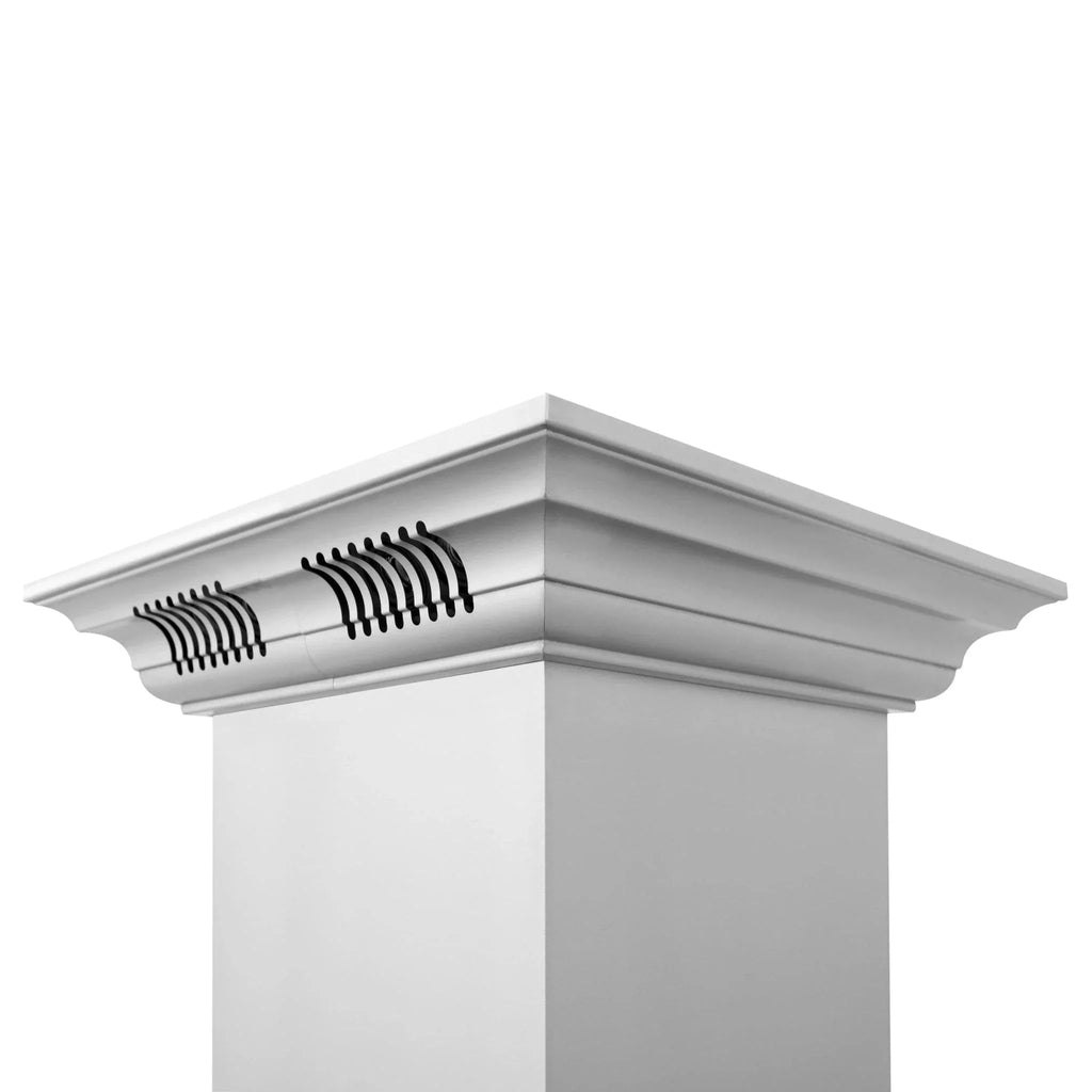 Zline Island Mount Range Hood in Stainless Steel with Built-in ZLINE CrownSound™ Bluetooth Speakers KE2iCRN-BT-48