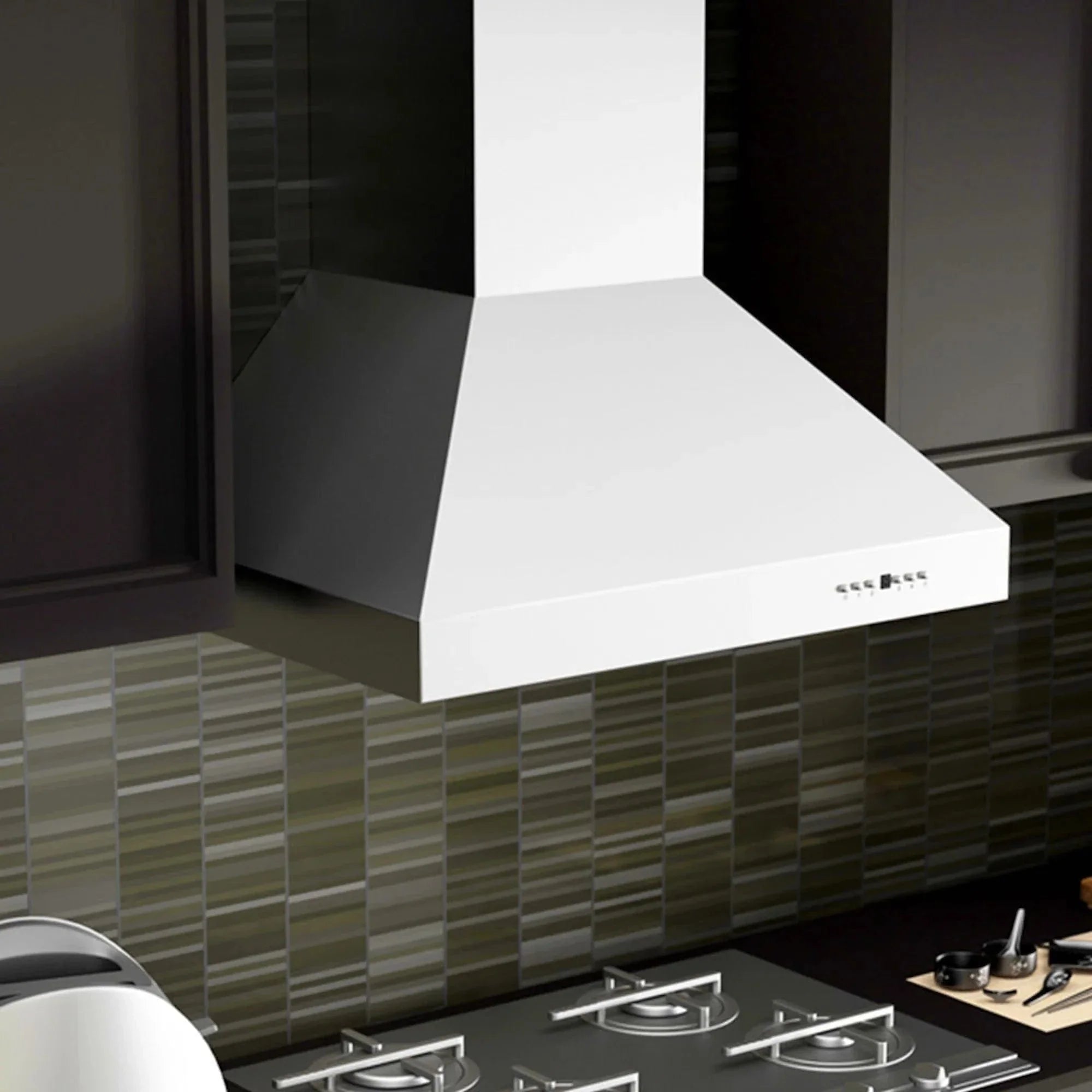 ZLINE Professional Convertible Vent Wall Mount Range Hood in Stainless Steel with Crown Molding 667CRN-36