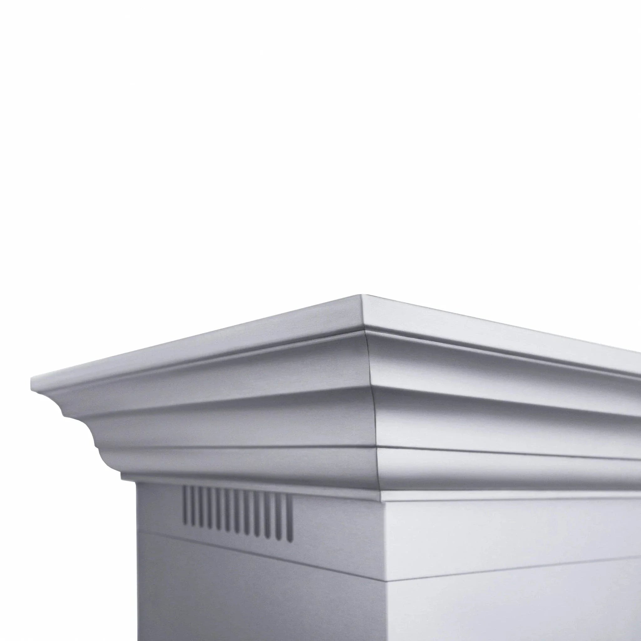 ZLINE Professional Convertible Vent Wall Mount Range Hood in Stainless Steel with Crown Molding 667CRN-42