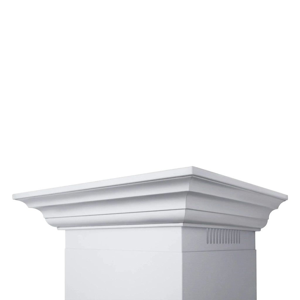 ZLINE Professional Convertible Vent Wall Mount Range Hood in Stainless Steel with Crown Molding 667CRN-42