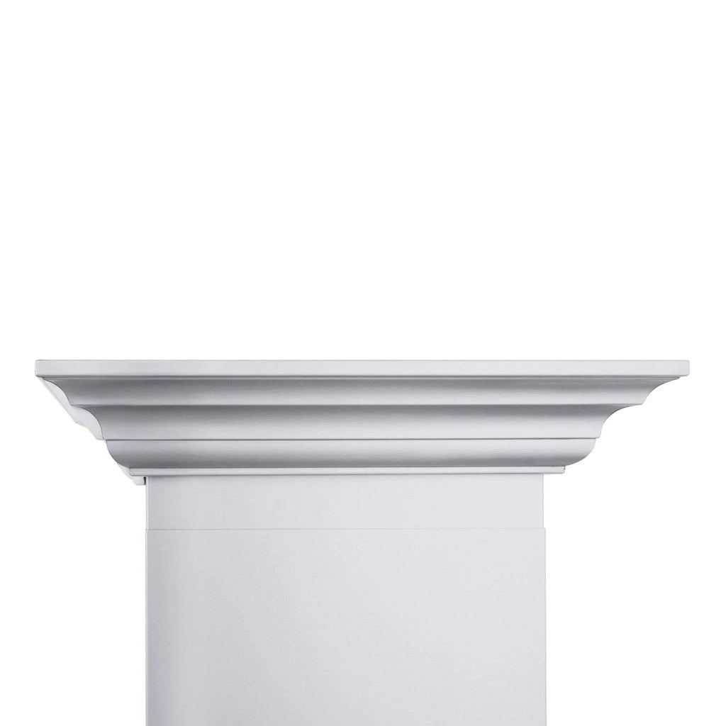 ZLINE Professional Convertible Vent Wall Mount Range Hood in Stainless Steel with Crown Molding 667CRN-42
