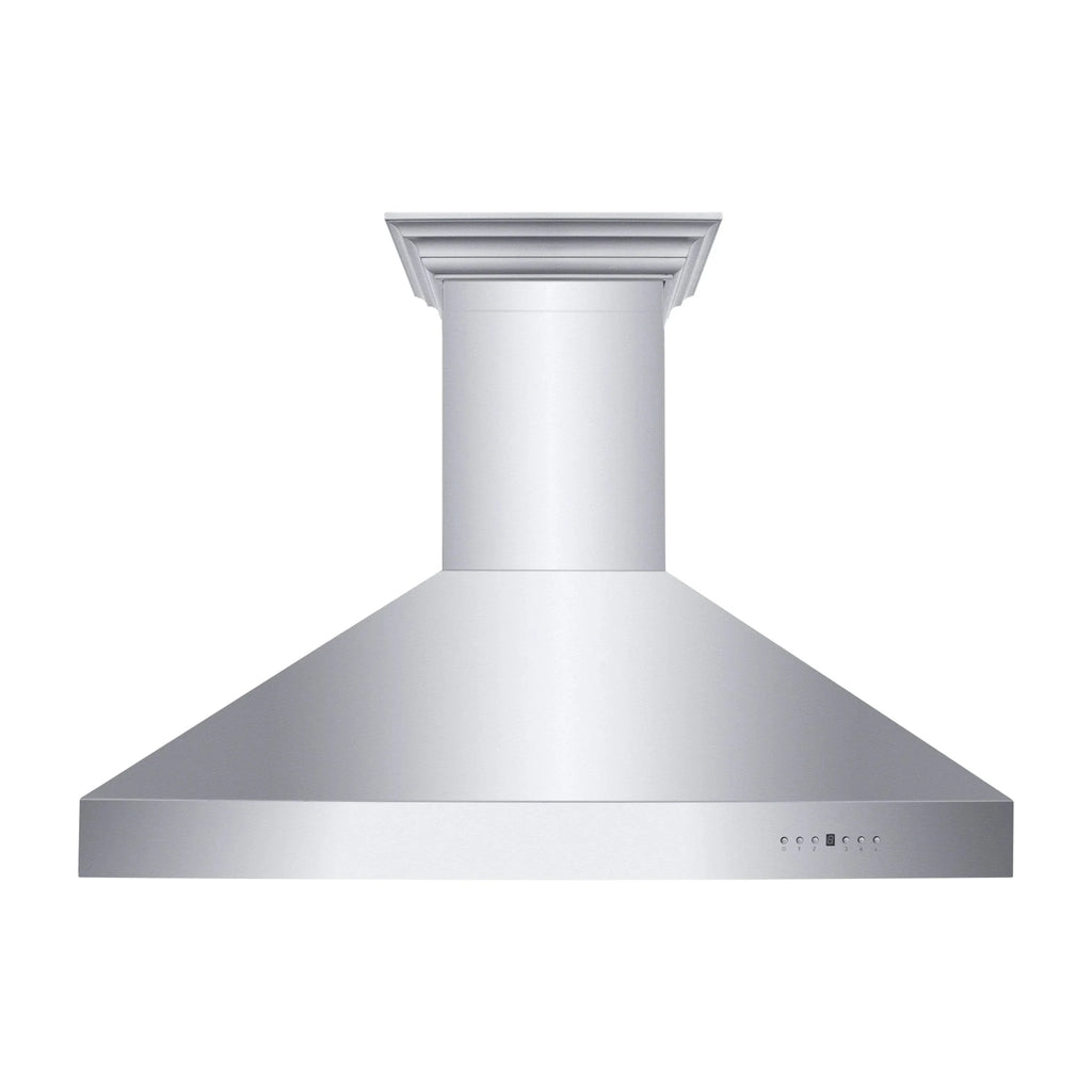 ZLINE Professional Convertible Vent Wall Mount Range Hood in Stainless Steel with Crown Molding 667CRN-48