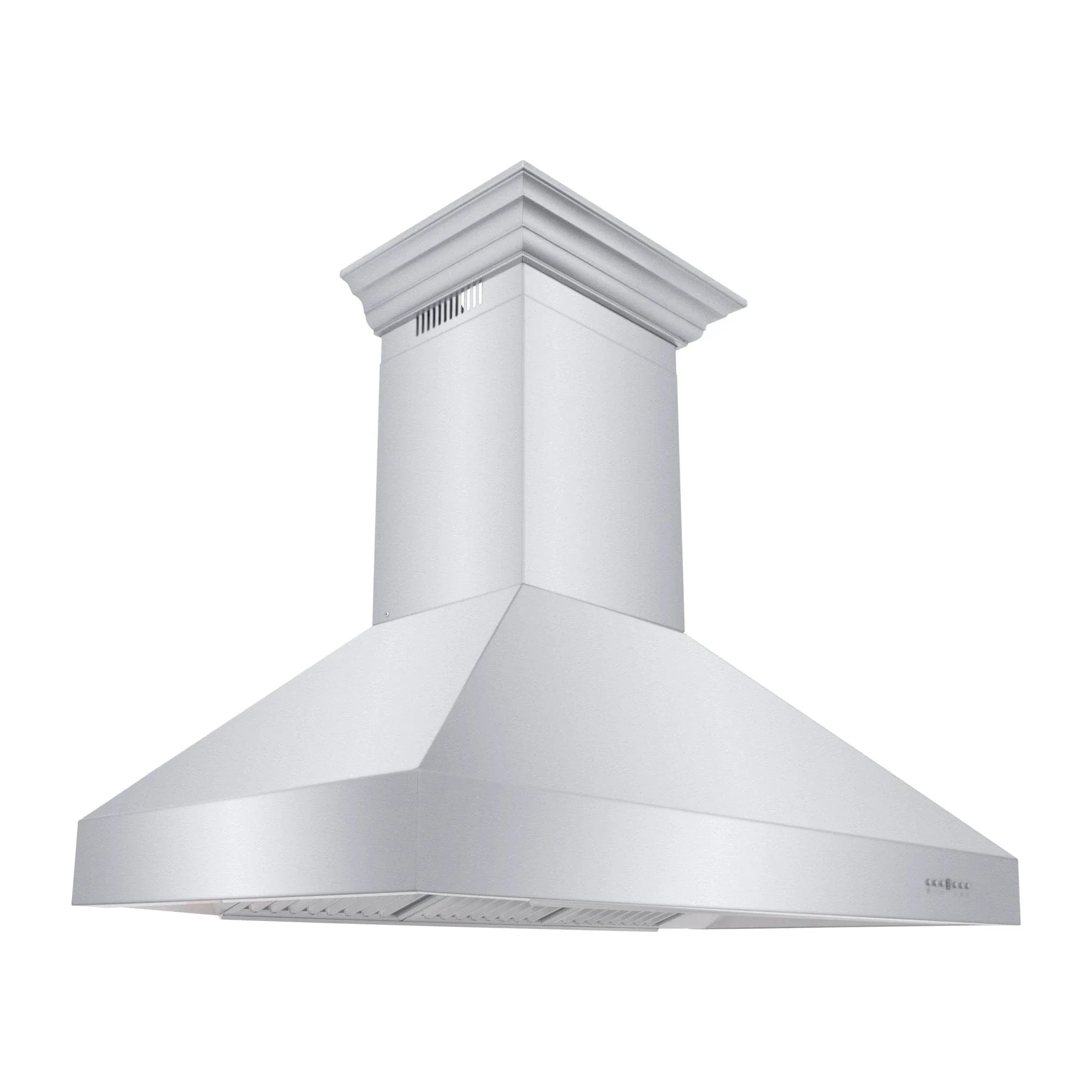 ZLINE Professional Convertible Vent Wall Mount Range Hood in Stainless Steel with Crown Molding 667CRN-48
