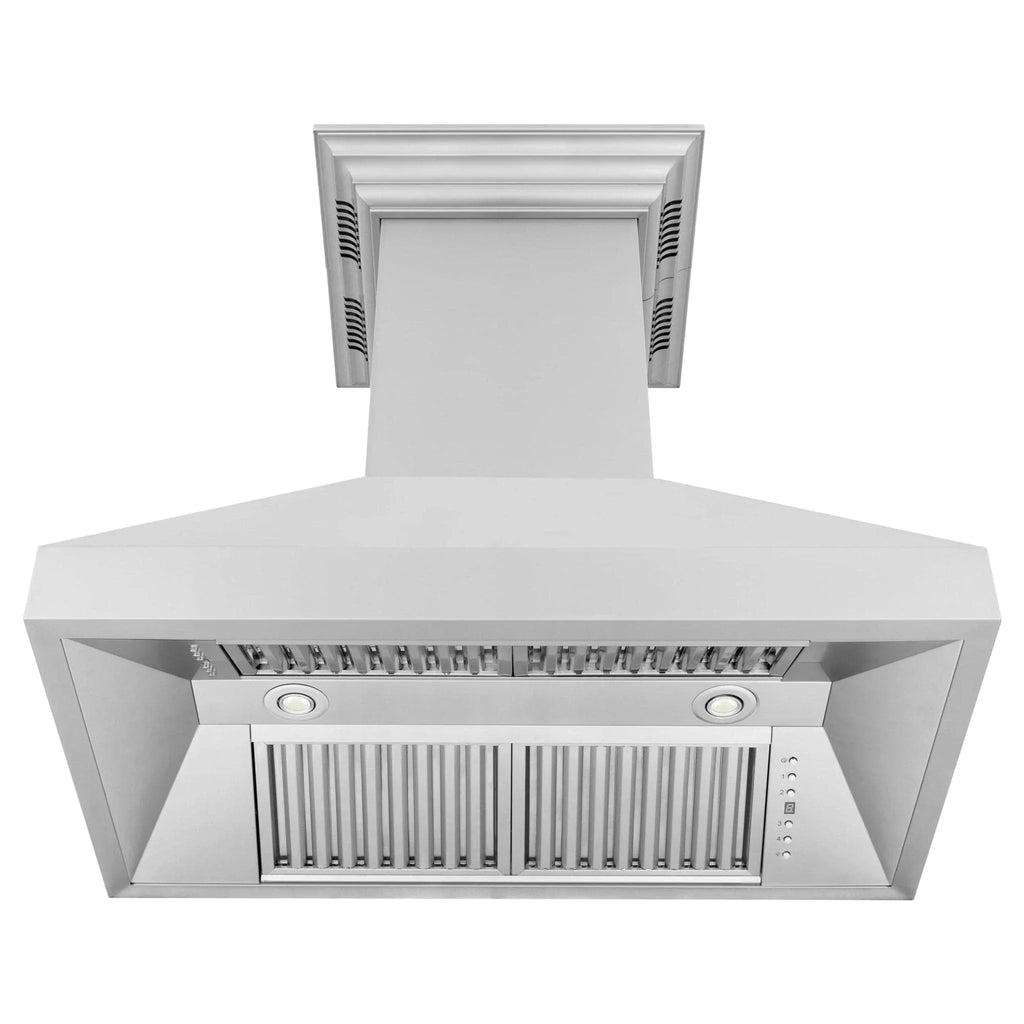 ZLINE Professional Island Mount Range Hood in Stainless Steel with Built-in CrownSound® Bluetooth Speakers 597iCRN-BT-36