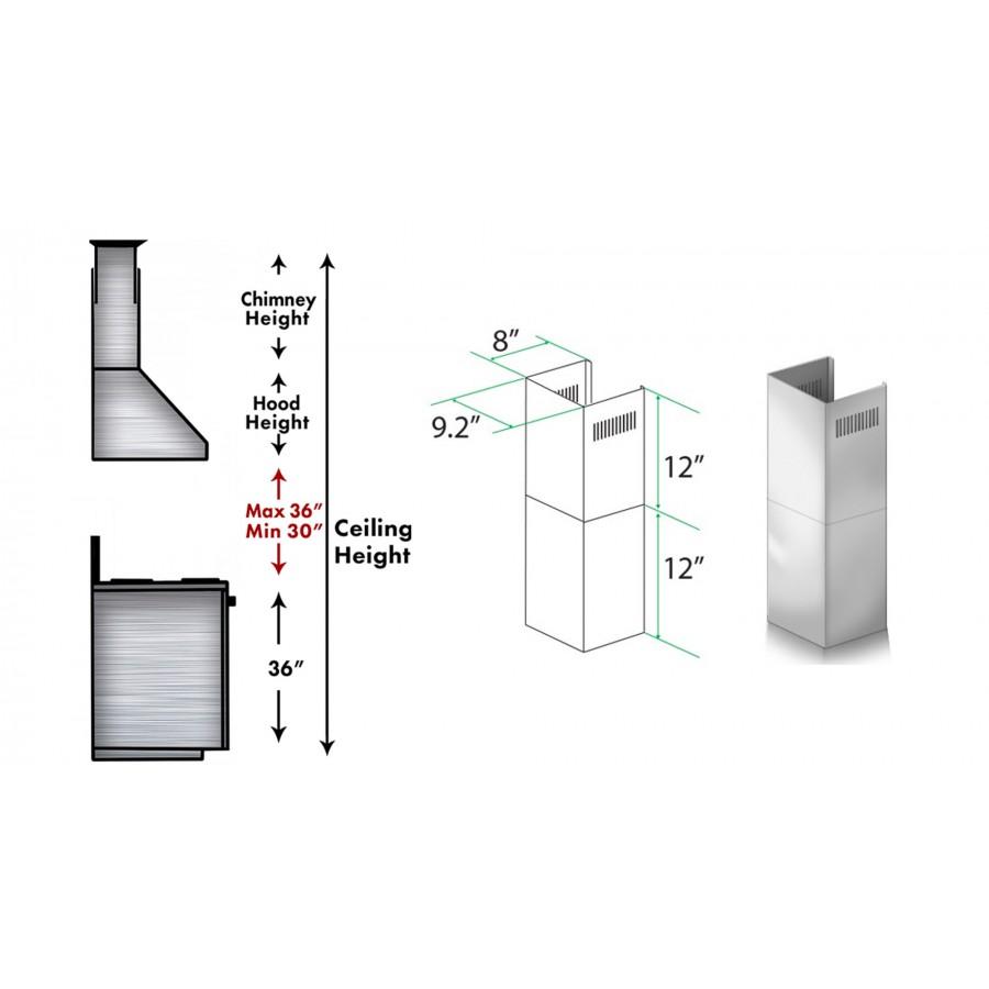 ZLINE Short Kit for 8' Ceilings, SK-KB/KL2/KL3-304