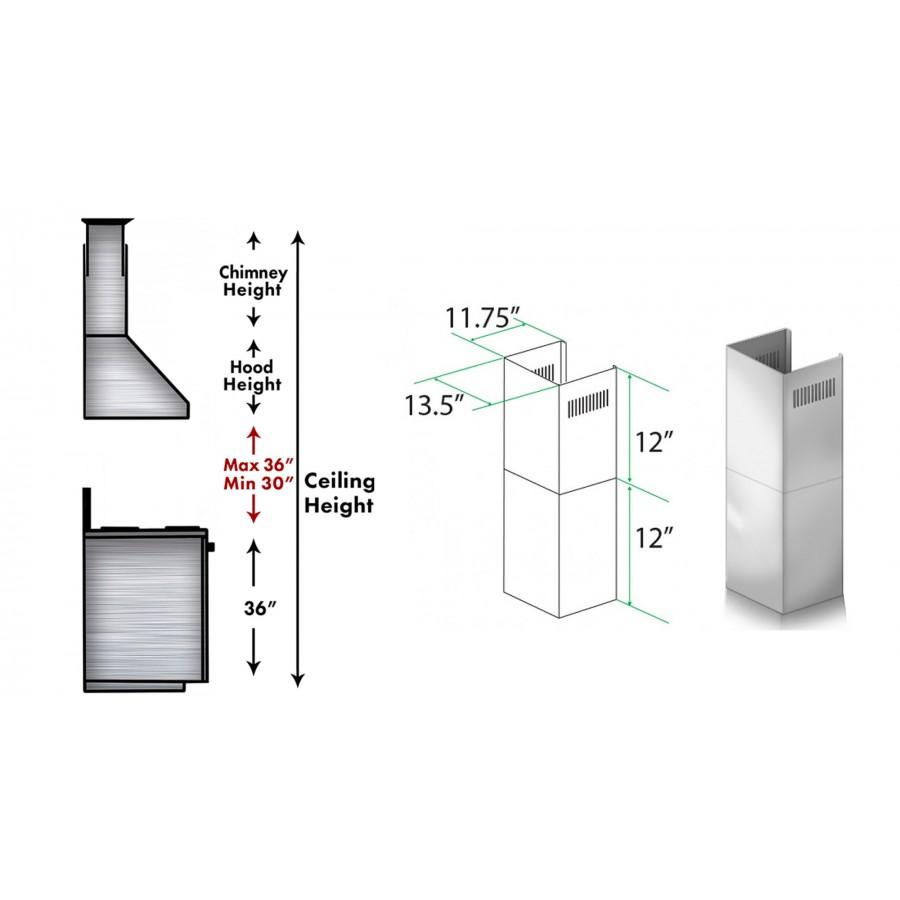 ZLINE Short Kit for 8ft. Ceilings, SK-455/476/477/667/697