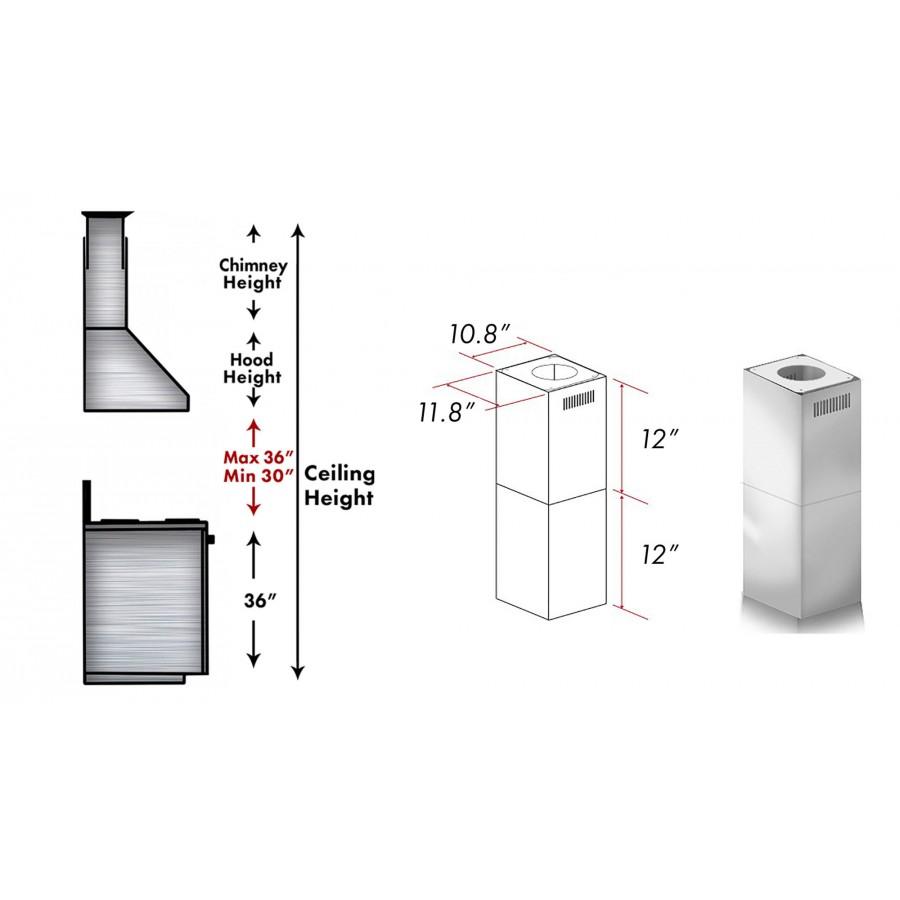 ZLINE Short Kit for Ceiling Under 8 feet ISLAND, SK-GL9i