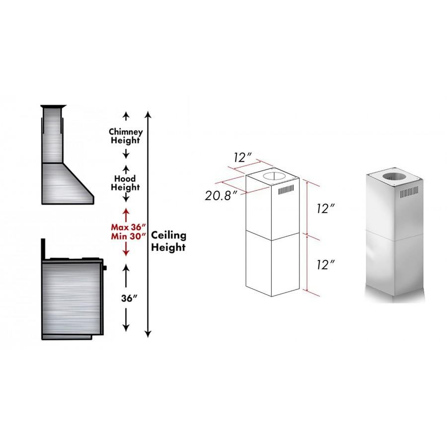 ZLINE Short Kit for Ceilings Under 8', SK-697i/KECOMi-304