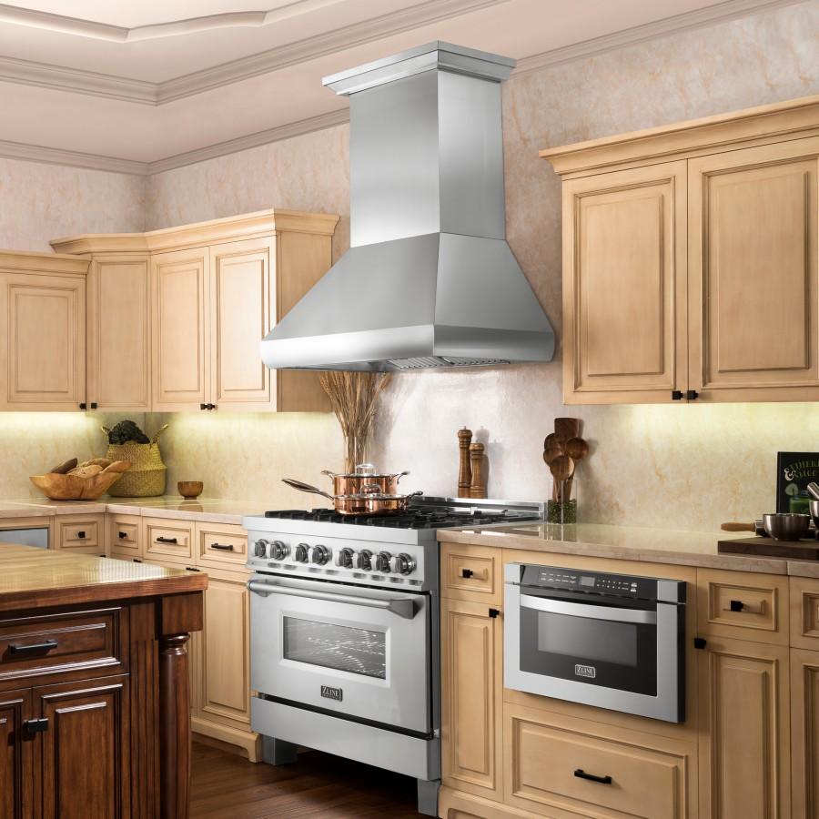 ZLINE 30" Remote Dual Blower Stainless Wall Range Hood, 687-RD-30