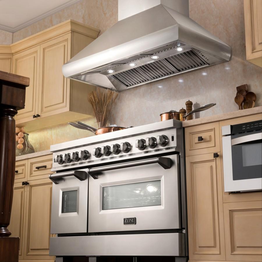 ZLINE 48" Remote Dual Blower Stainless Wall Range Hood, 687-RD-48
