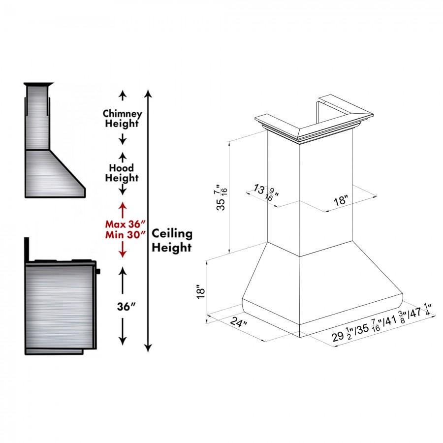 ZLINE 30" Stainless Steel Wall Range Hood, 8687S-30