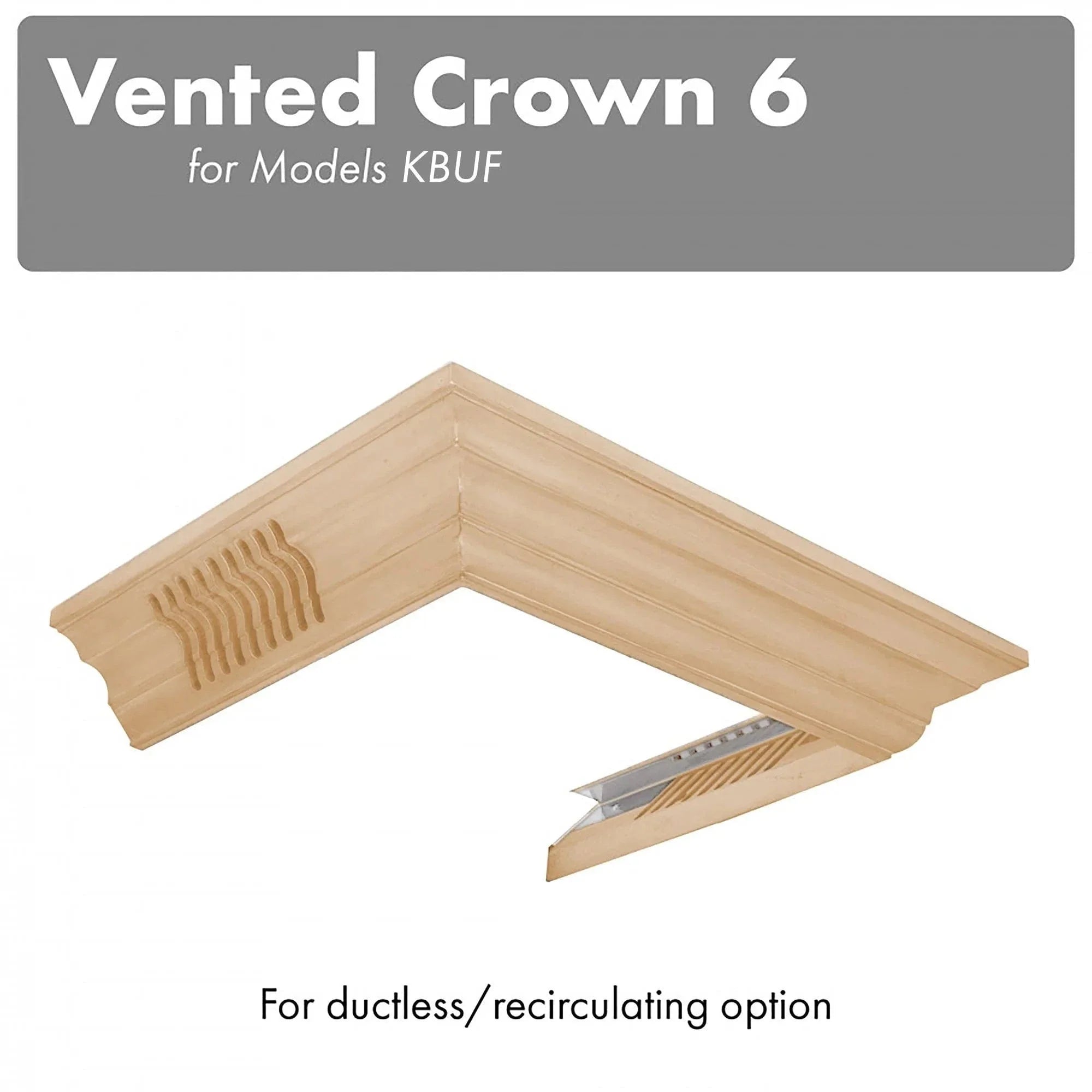 ZLINE Vented Crown Molding Profile 6 for Wall Mount Range Hood, CM6V-KBUF