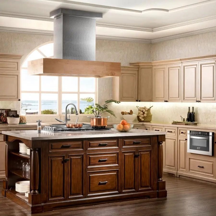 ZLINE 48" Wooden Island Range Hood, Butcher Block, 681iM-48