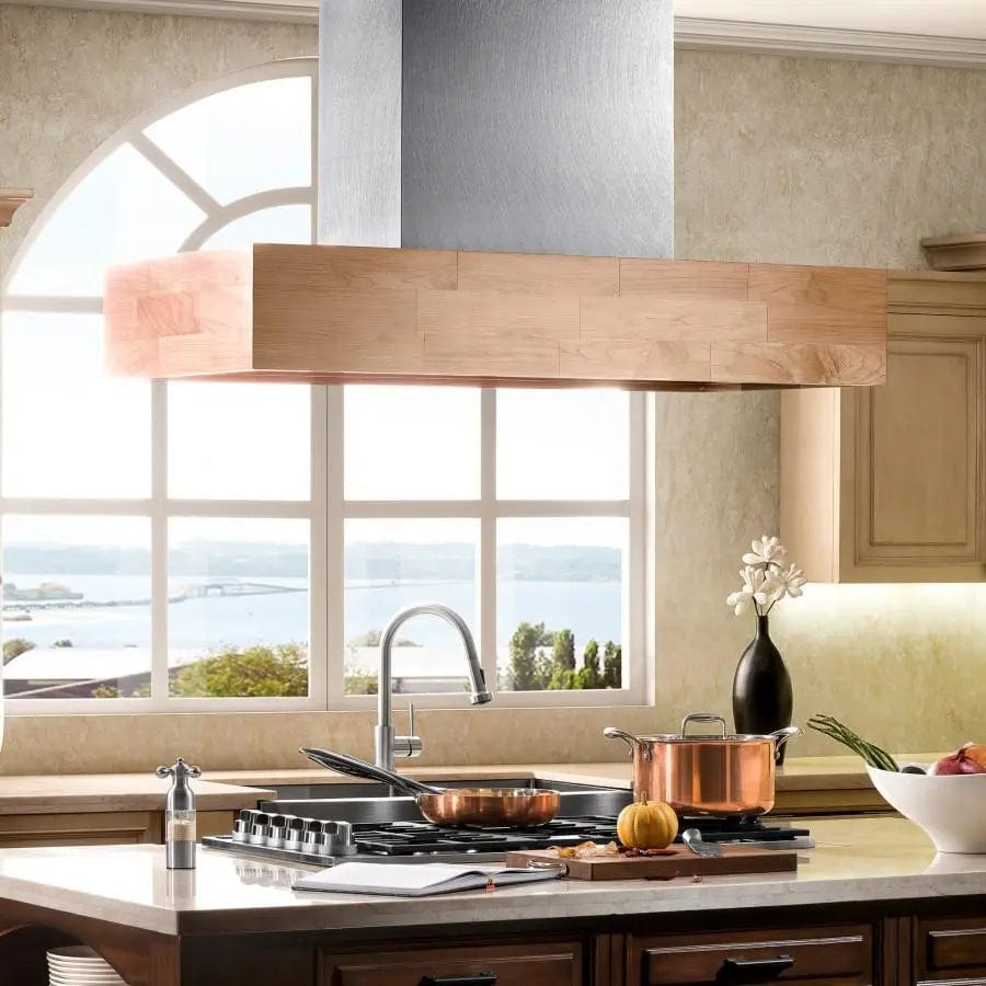 ZLINE 48" Wooden Island Range Hood, Butcher Block, 681iM-48